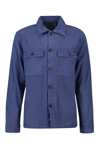 Sovracamicia regular in lino - Blu