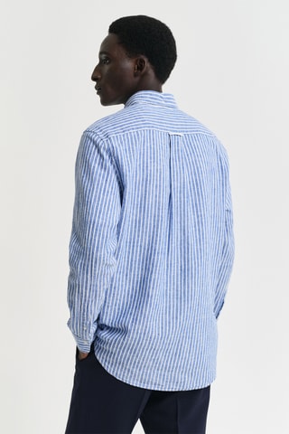 Camicia regular in lino - Blu