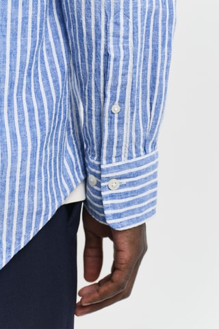 Camicia regular in lino - Blu