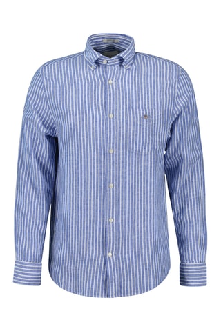 Camicia regular in lino - Blu