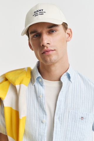 Camicia regular in lino - Azzurro