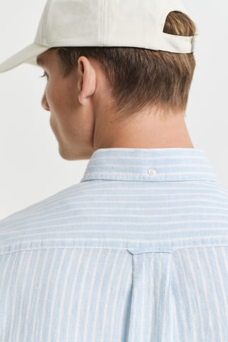 Camicia regular in lino - Azzurro