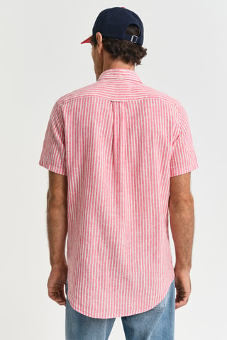 Camicia regular in lino - Rosa