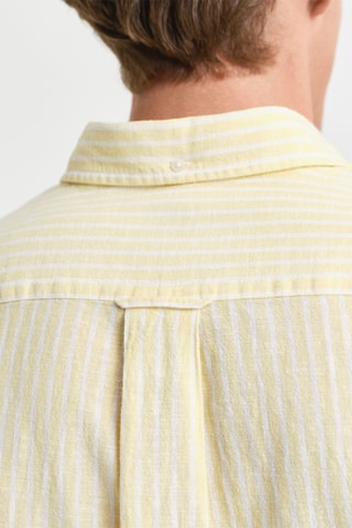Camicia regular in lino - Giallo