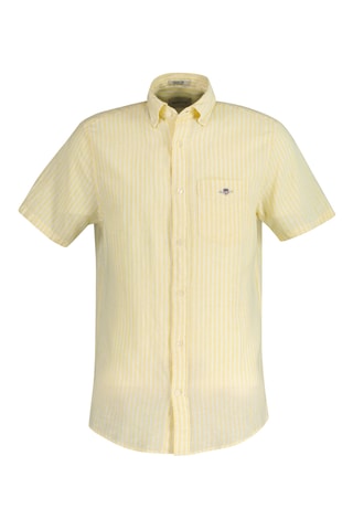 Camicia regular in lino - Giallo