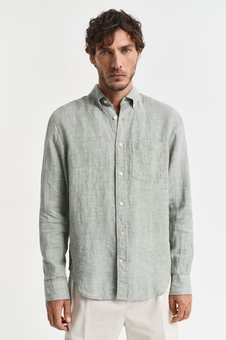 Camicia in lino - Verde melange