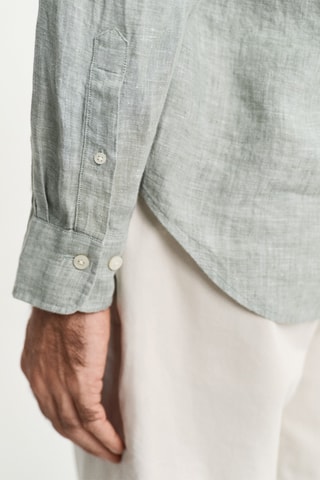 Camicia in lino - Verde melange