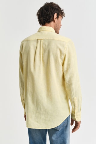 Camicia regular in lino - Giallo
