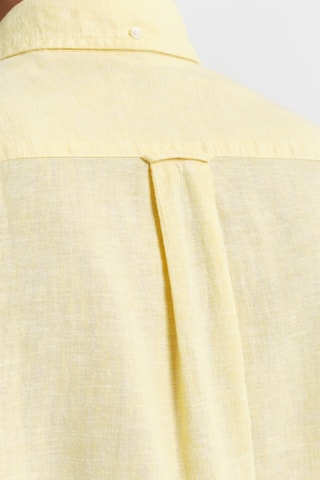Camicia regular in lino - Giallo