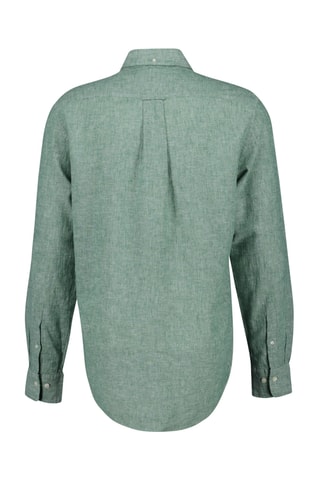 Camicia regular in lino - Verde melange