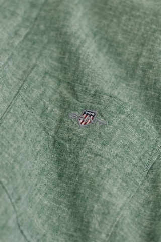 Camicia regular in lino - Verde melange