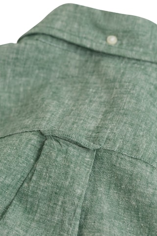 Camicia regular in lino - Verde melange