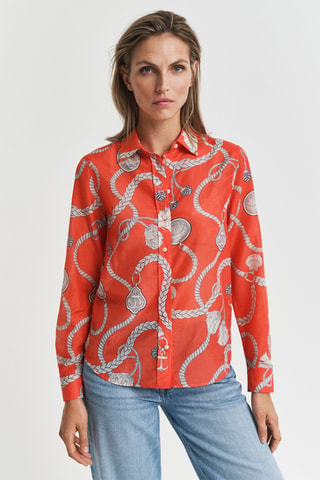 Camicia regular in seta - Arancione