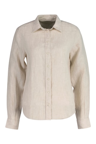 Camicia regular in lino - Beige