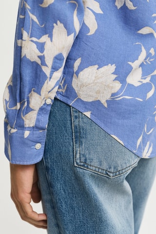 Camicia regular in lino - Blu