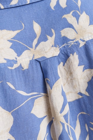 Camicia regular in lino - Blu