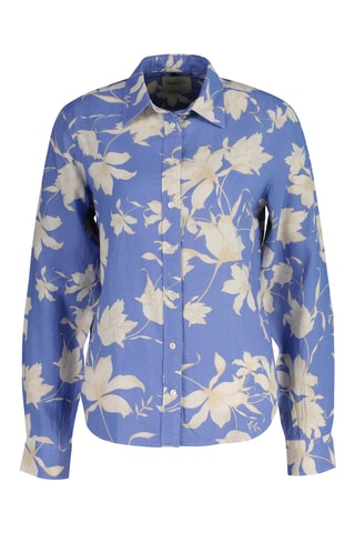 Camicia regular in lino - Blu