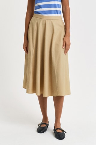 Gonna midi a vita alta - Beige