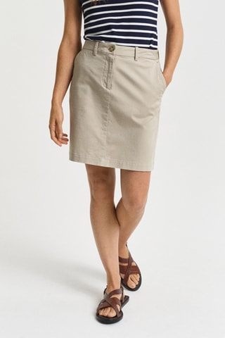 Gonna taglio dritto in cotone bio - Beige