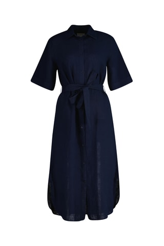 Abito a camicia in lino - Navy