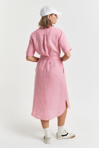 Abito a camicia in lino - Rosa
