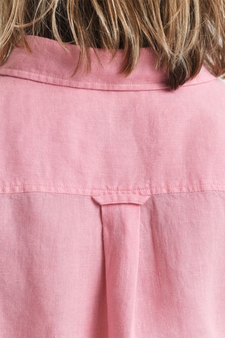Abito a camicia in lino - Rosa