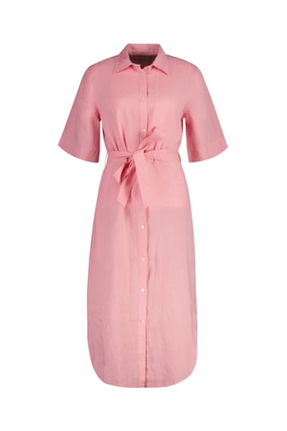 Abito a camicia in lino - Rosa