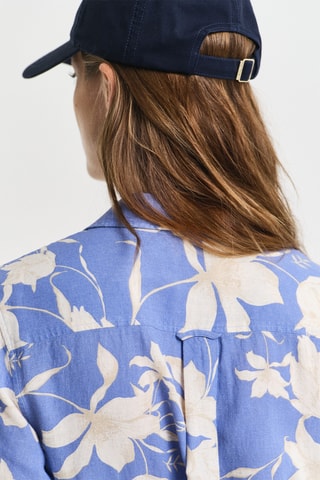 Abito a camicia in lino - Blu
