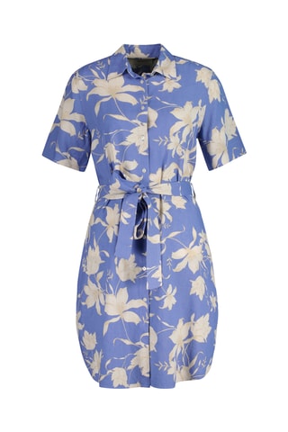 Abito a camicia in lino - Blu