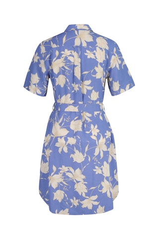 Abito a camicia in lino - Blu