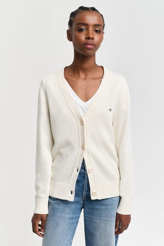 Cardigan in cotone bio - Ecrù
