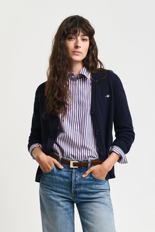 Cardigan in cotone bio - Navy