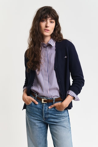Cardigan in cotone bio - Navy
