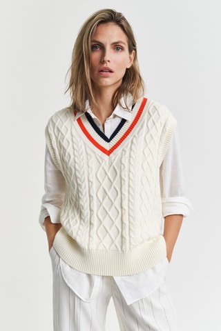 Gilet in cotone bio - Ecrù