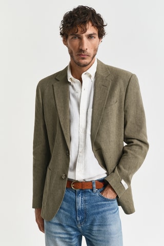 Giacca da completo slim in lino - Kaki