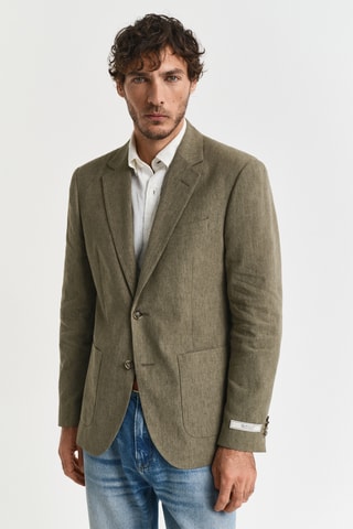Giacca da completo slim in lino - Kaki