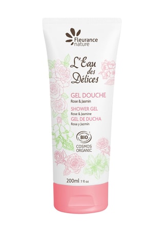 4 x Gel douche L'Eau des Délices bio - Rose et jasmin - 200 ml