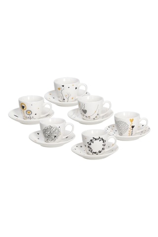 Serviço de café em porcelana Iris Goldy - 12 peças