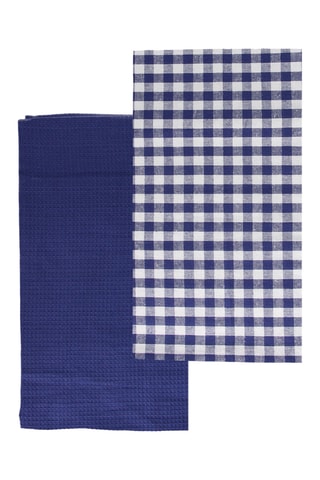 2 panos Vichy - 50 x 70 cm - Azul