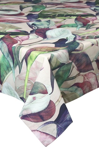 Toalha de mesa quadrada - Rosa - 140 x 140 cm - Azul, verde e rosa