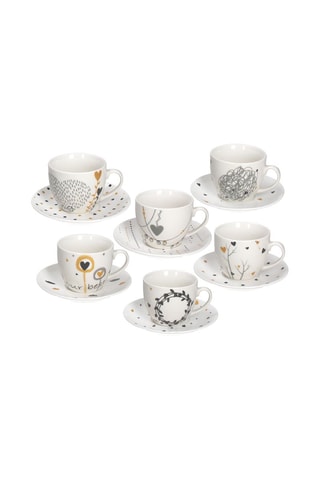 Serviço de café de porcelana Iris Goldy - 6 pessoas