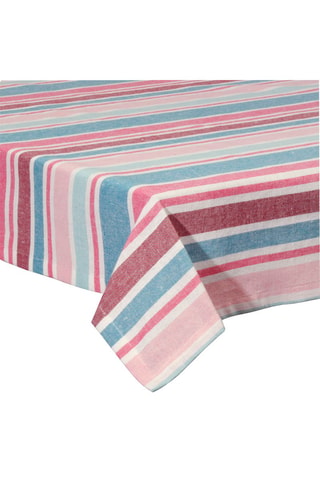Toalha de mesa retangular Fresia - Rosa e azul claro - 140 x 240 cm - Azul e rosa