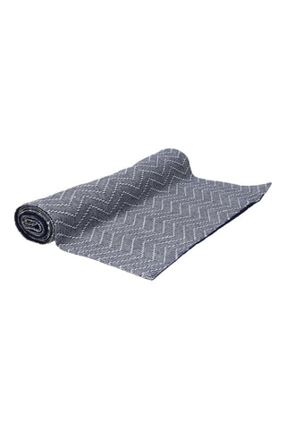 Caminho de mesa - 40 x 140 cm - Azul-celeste e branco - Branco e azul
