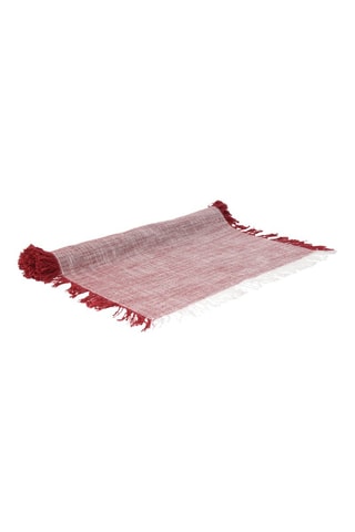 Caminho de mesa - 40 x 140 cm - Vermelho e branco