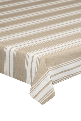 Toalha de mesa quadrada - Bege e branco - 140 x 140 cm  - Branco e bege