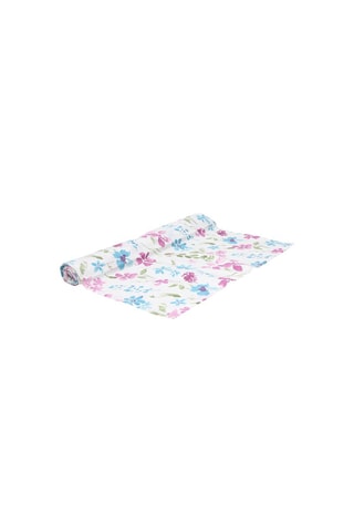 Caminho de mesa Textile Alma 40 x 140 cm - Branco, azul, violeta e rosa