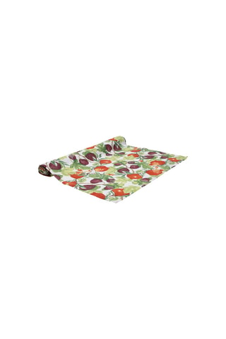 Caminho de mesa 40 x 140 cm - Branco e verde