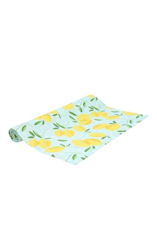 Caminho de mesa Panarea - Azul claro e amarelo - 40 x 140 cm - Azul e amarelo
