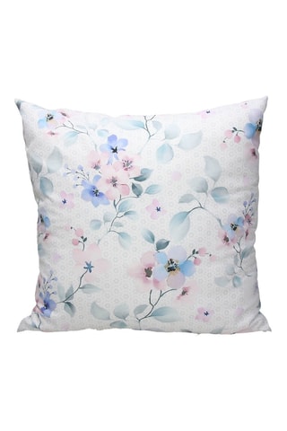 Almofada - Branco e rosa-maquilhagem - 43 x 43 cm - Branco, azul e rosa