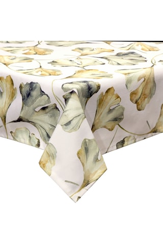 Toalha de mesa Ginko - Branco e amarelo - Branco e amarelo